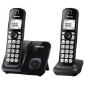 Panasonic 2 Handset, Cordless Phone, Black - KX-TGD512UEB