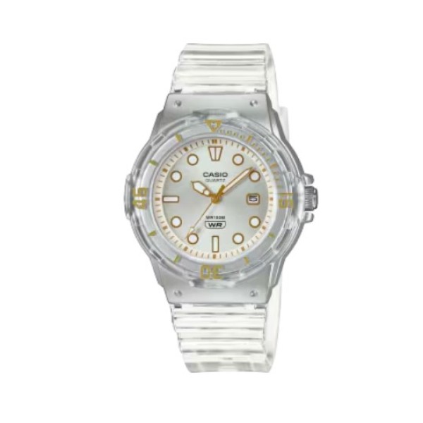 Casio Transparent Analog Silicone Strap Watch for Women - LRW-200HS-7EVDF