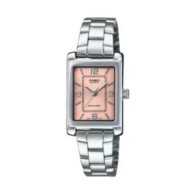 Casio Standard Peach Dial Stainless Steel Analog Watch for Women - LTP-1234DD-4ADF