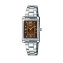 Casio Standard Brown Dial Stainless Steel Analog Watch for Women - LTP-1234DD-5ADF