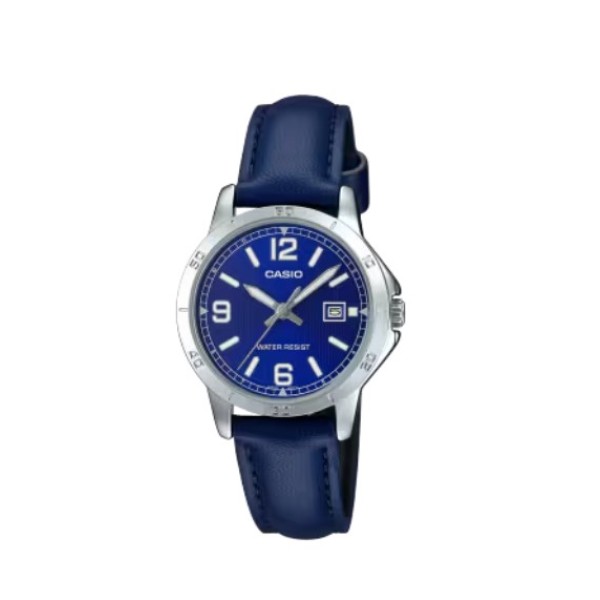 Casio Blue Leather Band Analog Watch for Women - LTP-V004L-2BUDF