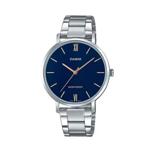 Casio Blue Dial Stainless Steel Analog Watch for Women - LTP-VT01D-2B2UDF