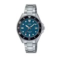 Casio Blue Dial Stainless Steel Watch for Unisex - MDV-10D-2A1VDF