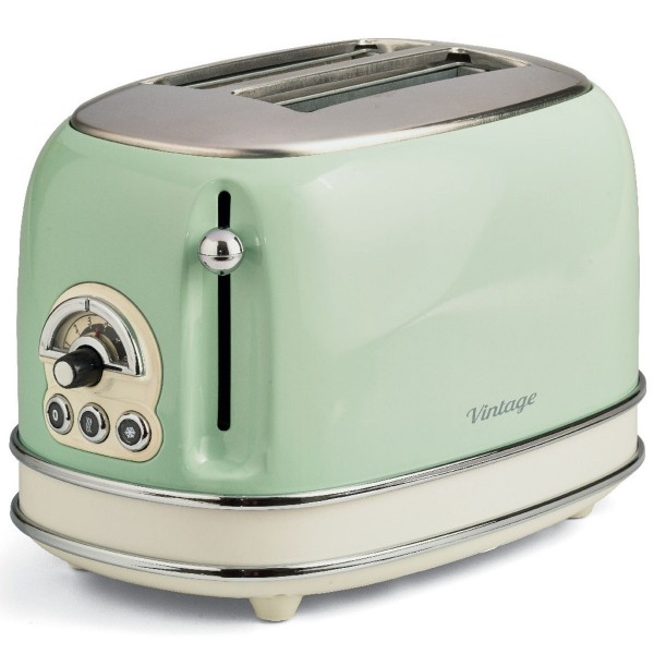 Ariete 2 Slice, 810Watts, Vintage Toaster, Green - MOD15514