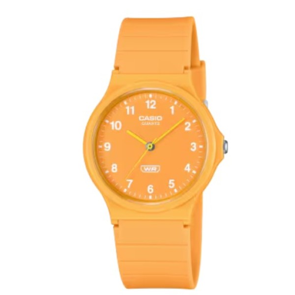 Casio Orange Dial Resin Band Analog Watch for Men - MQ-24B-9BDF