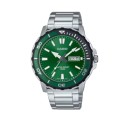 Casio Standard Green Dial Stainless Steel Watch for Men - MTD-125D-3AVDF