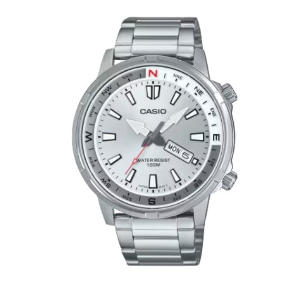 Casio Standard Grey Dial Stainless Steel Watch for Men - MTD-130D-7AVDF