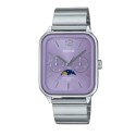 Casio Purple Dial Moon Phase Stainless Steel Watch for Unisex - MTP-M305D-6AVDF