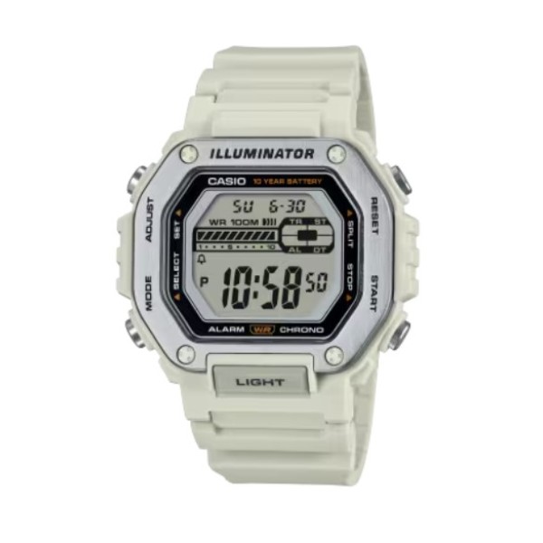 Casio Youth Digital White Band Watch for Unisex - MWD-110H-8AVDF