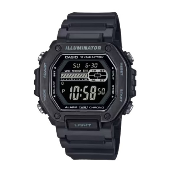 Casio Youth Digital Black Band Watch for Unisex - MWD-110HB-1BVDF