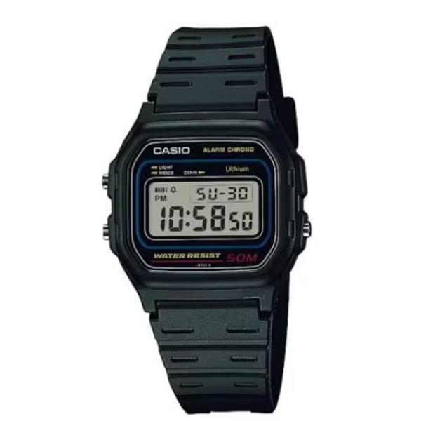 Casio Black Silicone Strap Digital Watch for Unisex - W-59-1VQ