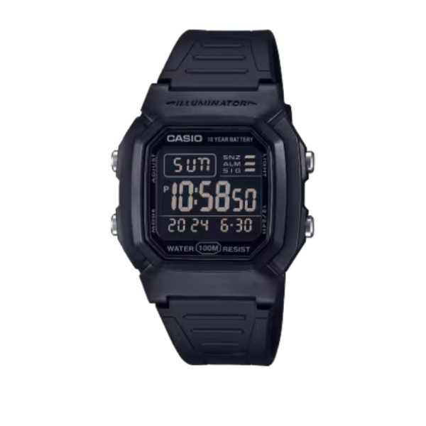 Casio Black Silicone Strap Digital Watch for Unisex - W-800H-1BVDF