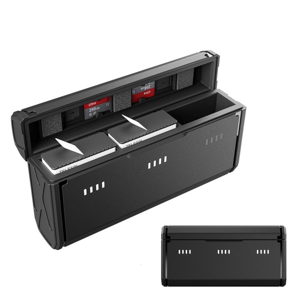 Telesin Battery Charger GoPro Hero 13 Camera Box 3 Slots with Battery, Black - S0-ECB-12-TGP