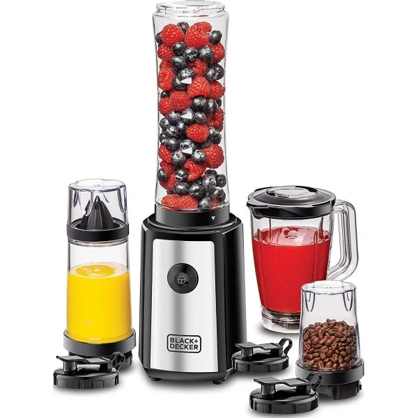 Black & Decker 300W, 16 Piece 4-in-1 Personal Compact Sports Blender/Smoothie Maker - SBX300BCG-B5