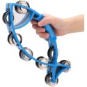 Hand Tambourine Bell Fish Shaped Double Row, Blue - HTB-BL