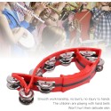 Hand Tambourine Bell Fish Shaped Double Row, Red - HTB-R