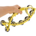 Hand Tambourine Bell Fish Shaped Double Row, Yellow - HTB-Y