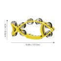 Hand Tambourine Bell Fish Shaped Double Row, Yellow - HTB-Y