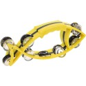 Hand Tambourine Bell Fish Shaped Double Row, Yellow - HTB-Y