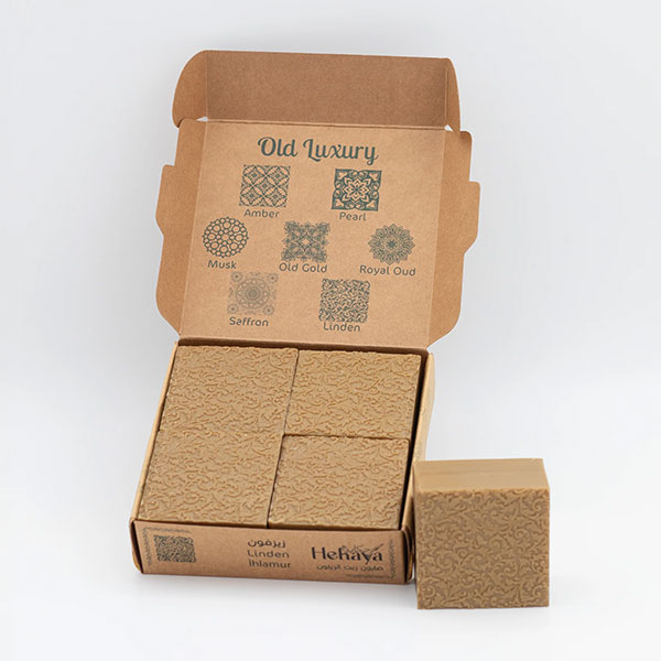 HEKAYA Natural Soap with Pure Olive Oil and Linden Scent, Pack of 4 - HEKAYA-LINDEN-SCENT