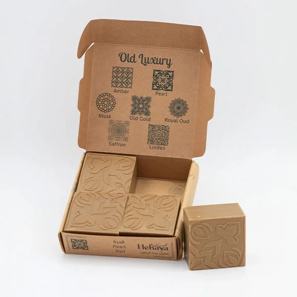 HEKAYA Natural Olive Oil Soap Bars with Organic Ingredients, Mixed Scents Pearl, Pack of 4 - HEKAYA-MIXED-SCENTS-PEARL