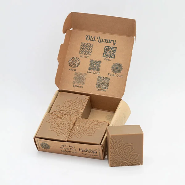 HEKAYA Natural Olive Oil Soap Bars with Organic Ingredients, Royal Oud Oil Scent, Pack of 4 - HEKAYA-ROYAL-OUD-OIL