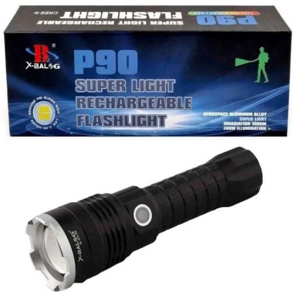 Akova P90 Super Light Rechargeable Flashlight, Long Powerful LED Torch - S-P90