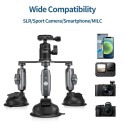 Telesin Triple Suction Cup Camera Mount - TE-TSB-001