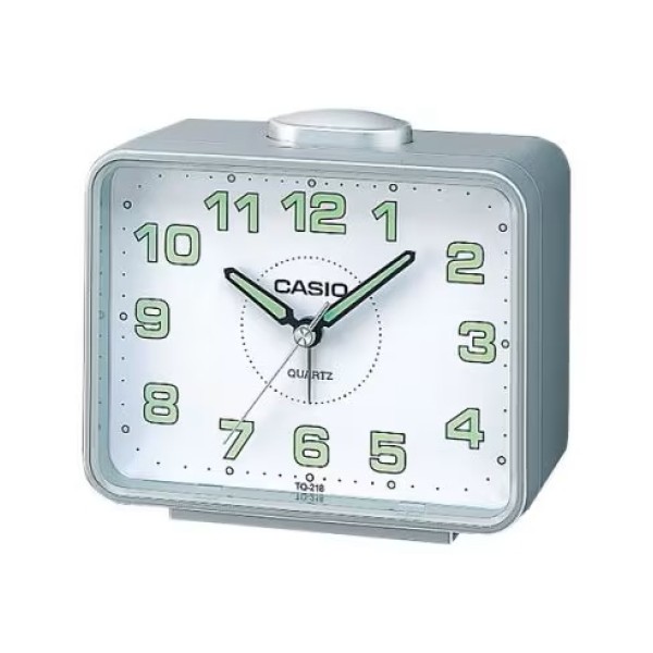 Casio Analog Table Alarm Clock, White - TQ-218-8DF