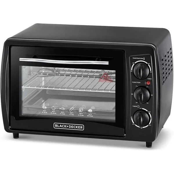 Black & Decker 1380W, 19L Capacity Toaster Oven with Double Glass and Rotisserie - TRO19RDG-B5