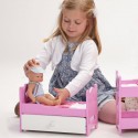 Falca Mini Baby Coquet Wooden Bed with Drawer with A Doll Size 28cm - 28007-F