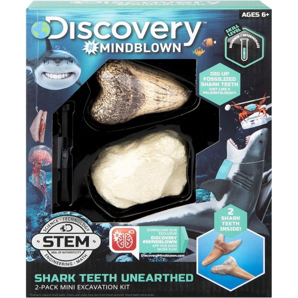 Discovery Mindblown Toy Excavation Kit Mini Shark Tooth 2pc - 1423004791-T