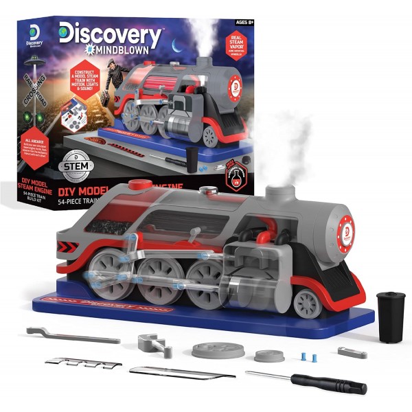 Discovery Mindblown Kids DIY Steam Engine 54-Piece Train Build Science Kit - 1423005920-T
