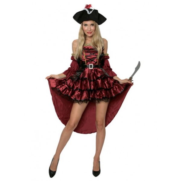 Fiery Red Lady Pirate/ Buccaneer Costume Set for Girls - 297594