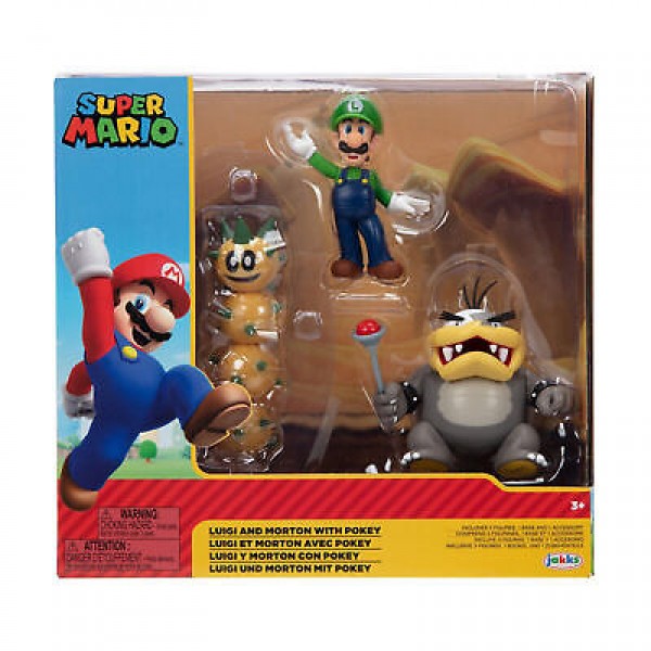 Nintendo Super Mario Luigi Vs Larry Koopa 2.5' Action Figure - 41045-T