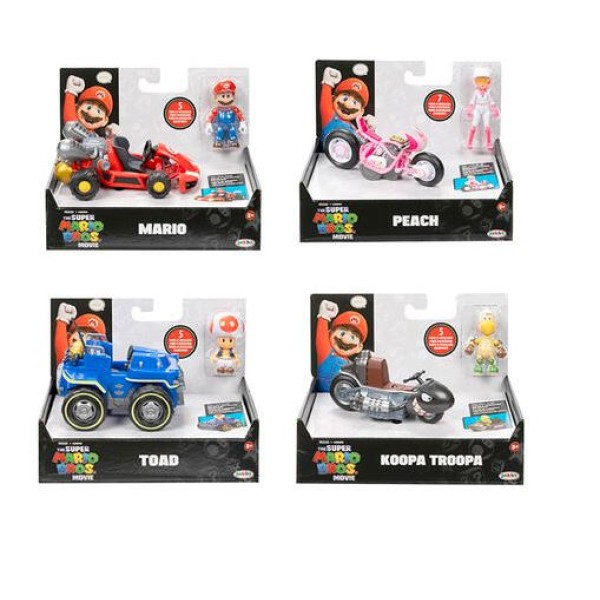 Super Mario Movie 2.5" Figure With Kart - Assorted - 41721-T