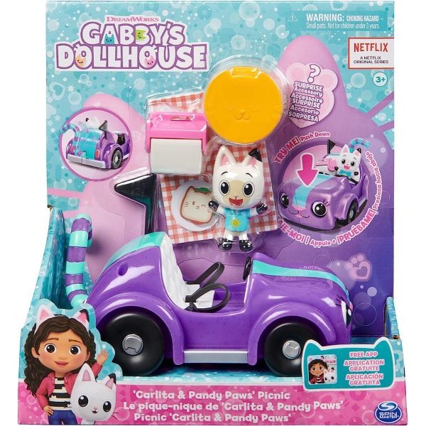Gabby's Dollhouse Carlita & Pandy Paws Picnic Vehicle - 6062145-T