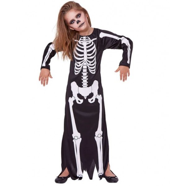 Skeleton Dress Halloween Costume Set for Girls - 84612