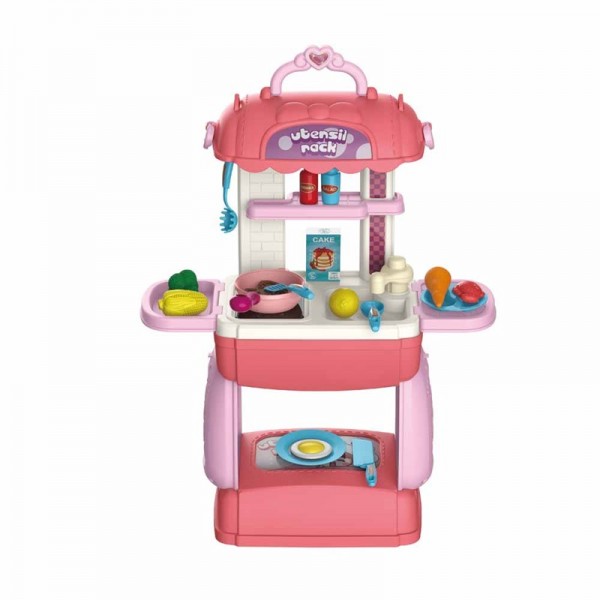 Bowa – Mobile Kitchen Set, Pink - 8781P-T