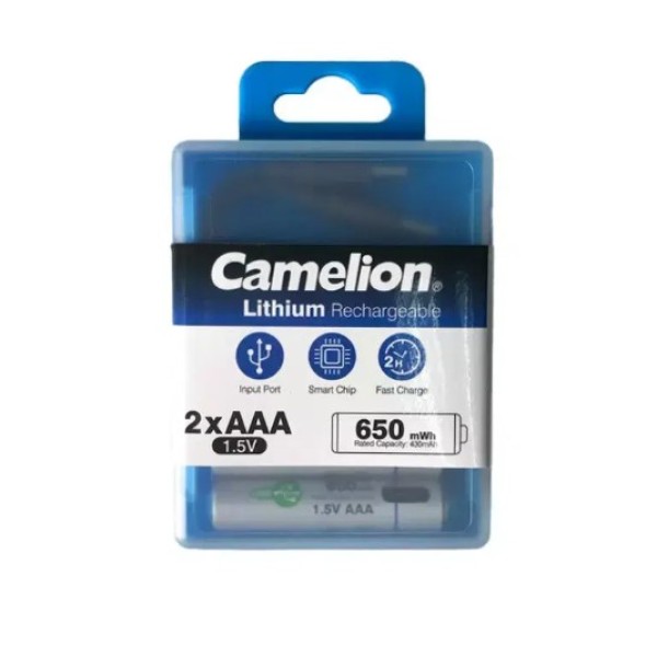 Camelion Rechargeable 1.5V Lithium AAA Lithium Battery - UB-AAA650-PBH2