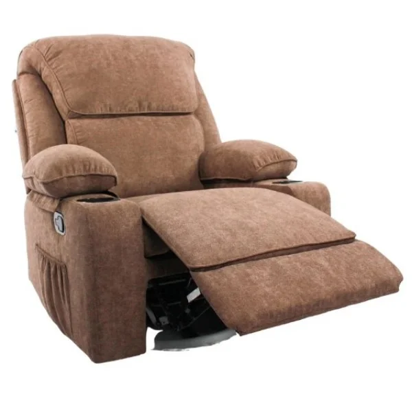 Black Bull Premium Sofa Swivel Rocker Recliner Size, Fabric Brown - UMSB103