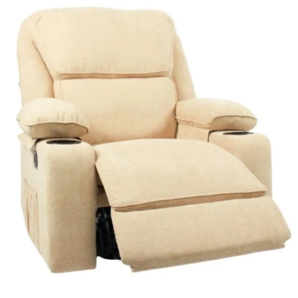 Black Bull Premium Sofa Swivel Rocker Recliner Size, Fabric Beige - UMSLG101