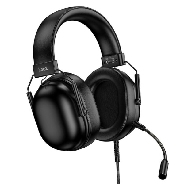 Hoco Dynamic Wired USB7.1 Channel Gaming Headset, Black - W113