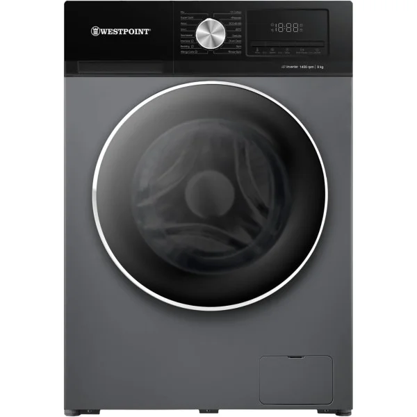 Westpoint Front Loading Washing Machine 9Kg – Inverter, Dark Silver - WPWMT-914A25.DS