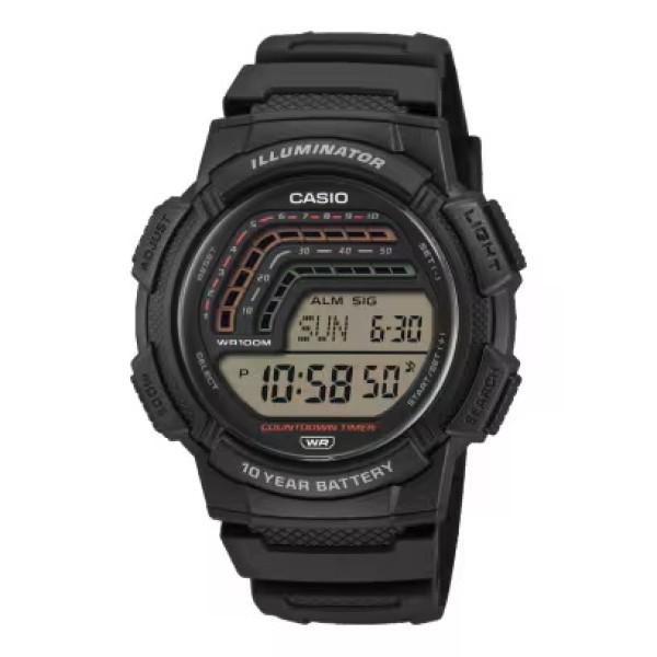 Casio Youth Black Band Digital Watch for Unisex - WS-1800-1AVDF