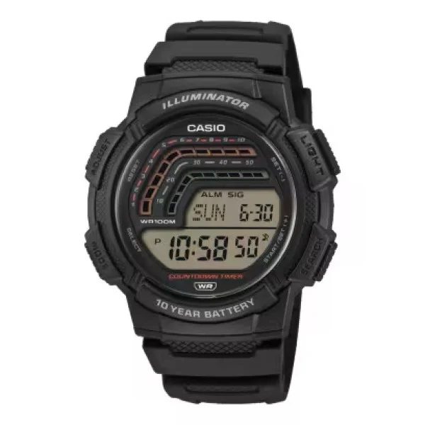 Casio Youth Black Band Digital Watch for Unisex - WS-1800-1AVDF