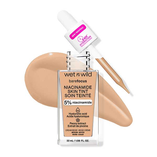 WET N WILD Bare Focus Niacinamide Skin Tint, Cream Beige