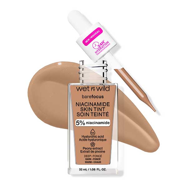 WET N WILD Bare Focus Niacinamide Skin Tint, Deep