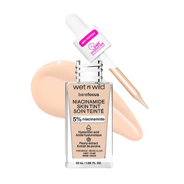 WET N WILD Bare Focus Niacinamide Skin Tint, Fair Beige