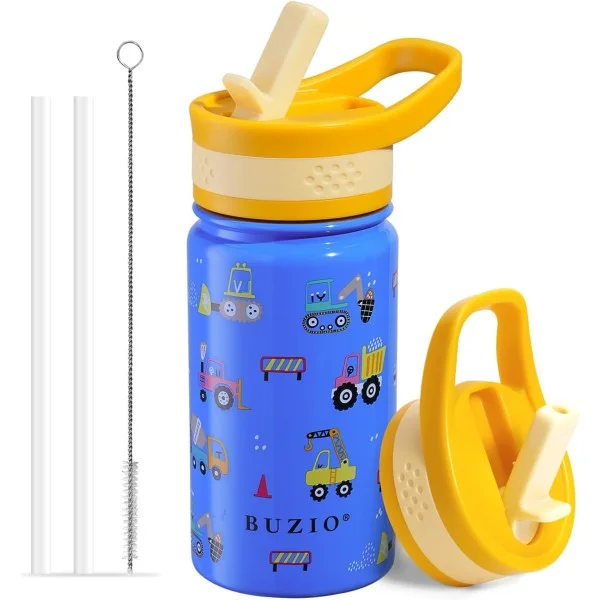 Buzio Kids Water Bottle with Straw Lid 500ml, Cars - X00494QBIT
